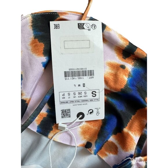 ZARA Tie Dye Blue Orange Bodysuit Size Small NEW NWT - Picture 7 of 8